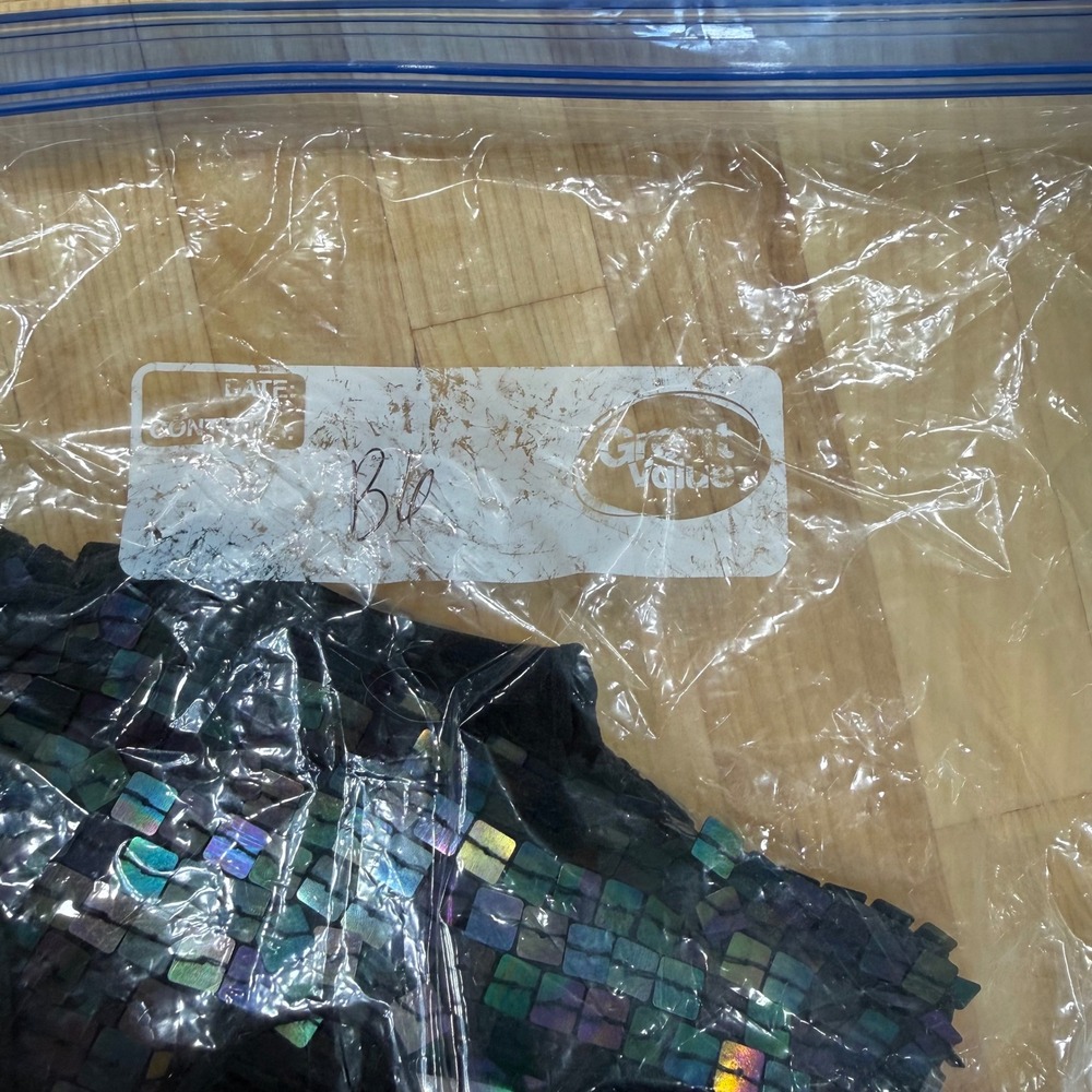 Ann Taylor Iridescent Sequin 100% Silk Halter Top Open Back Handkerchief Hem 10 - Picture 6 of 6